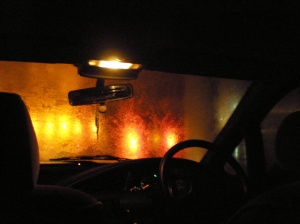 Inside car 